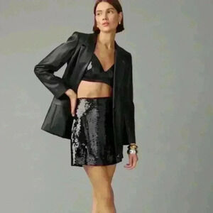 J.Crew Sequin Mini Skirt Black Size 16